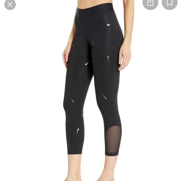 nike pro metallic swoosh leggings